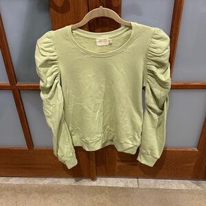 Nation LTD Sage Green Puff Sleeve Sweatshirt​